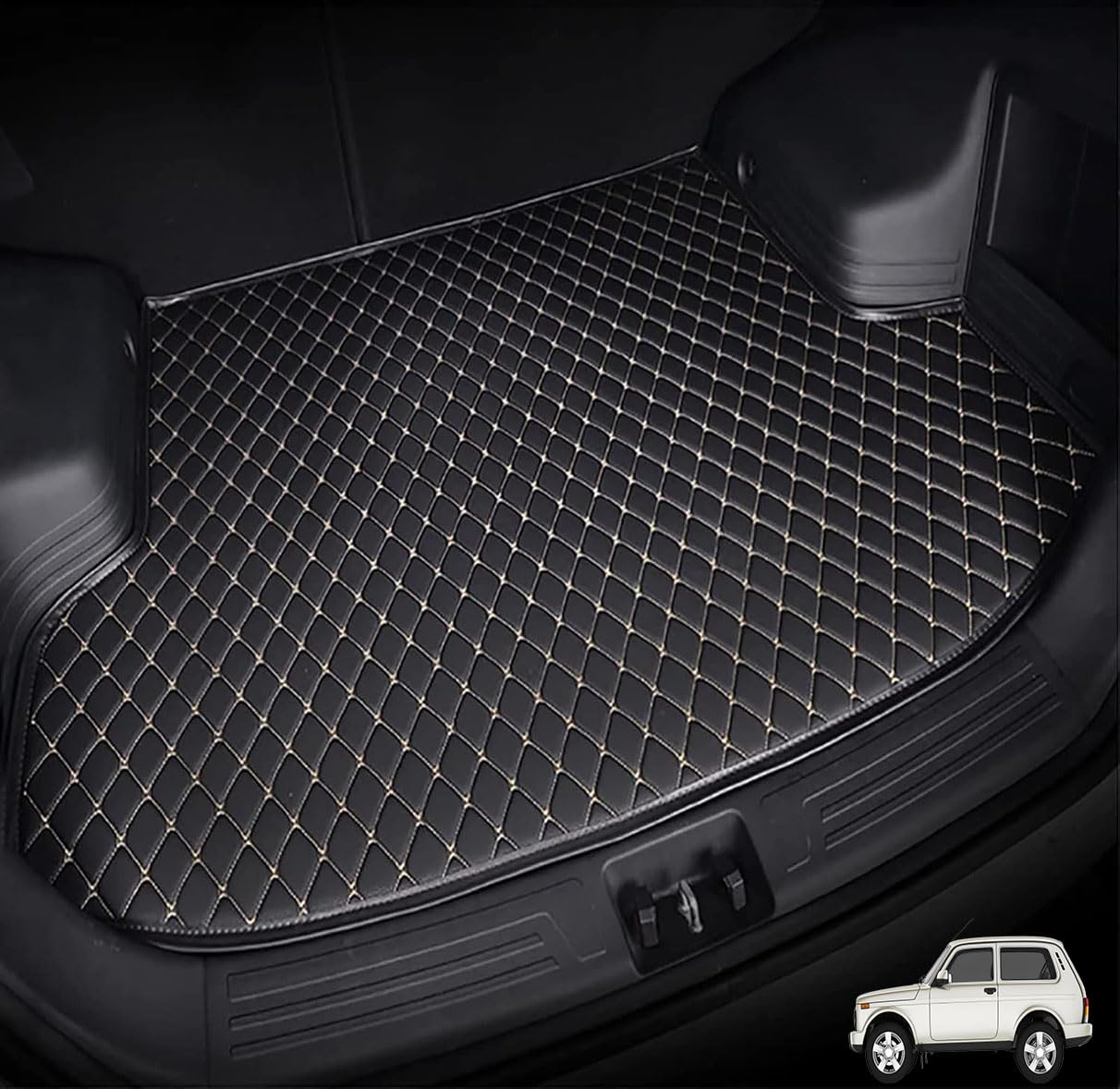 Qiaofanfan A/Black-Beige Qiofnfn Cr Lether Boot Liner Mts For Udi 5 4Doors Sportbck 2007 2008 2009 2010 2011 2012 2013 2014 2015 2016,Uto Rer Trunk Crpet Protector Nti-Scrtch Nti-Slip Wterproof Ccessories