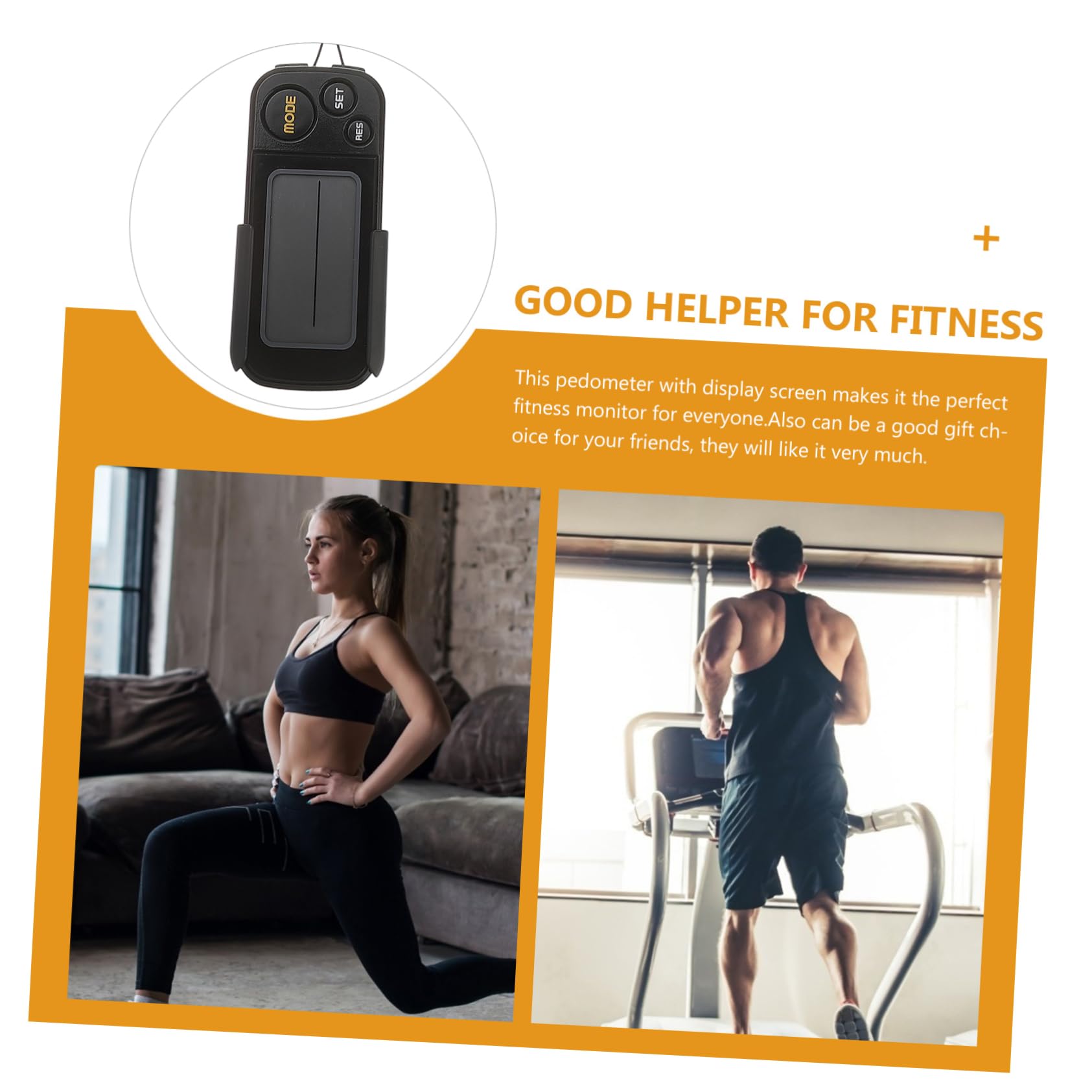 BESTonZON Digital Clip Pedometer Portable Running Tracker with Sensor Technology Easy Attachment for Fitness Goals Suitable for Men Women and Sports Supply