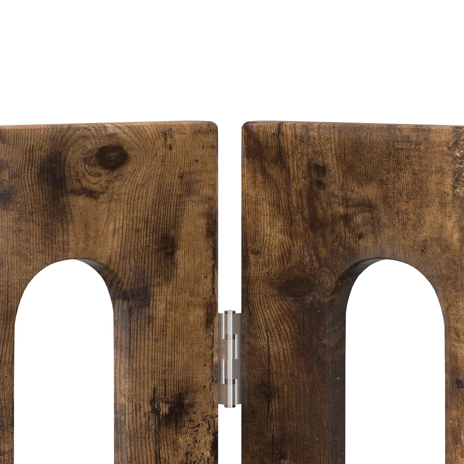 Recinzione pieghevole per animali domestici in legno di rovere affumicato, 4 pezzi, 201 x 38 x 90 cm, con pannelli pieghevoli flessibili e facile montaggio per interni e separazione sicura