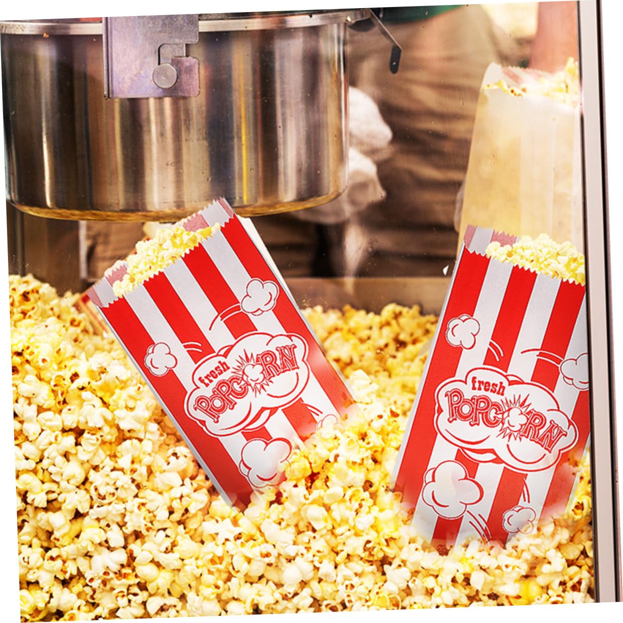 Healeved 10 Sätze Popcorn-verpackungsbeutel Popcorntüten Für Partys Schokoladen-popcorn Kerne Kinderparty Mitgebsel Party Sachen Popcorn-behälter-filmabend Snackbeutel Papier 100 Stück * 10