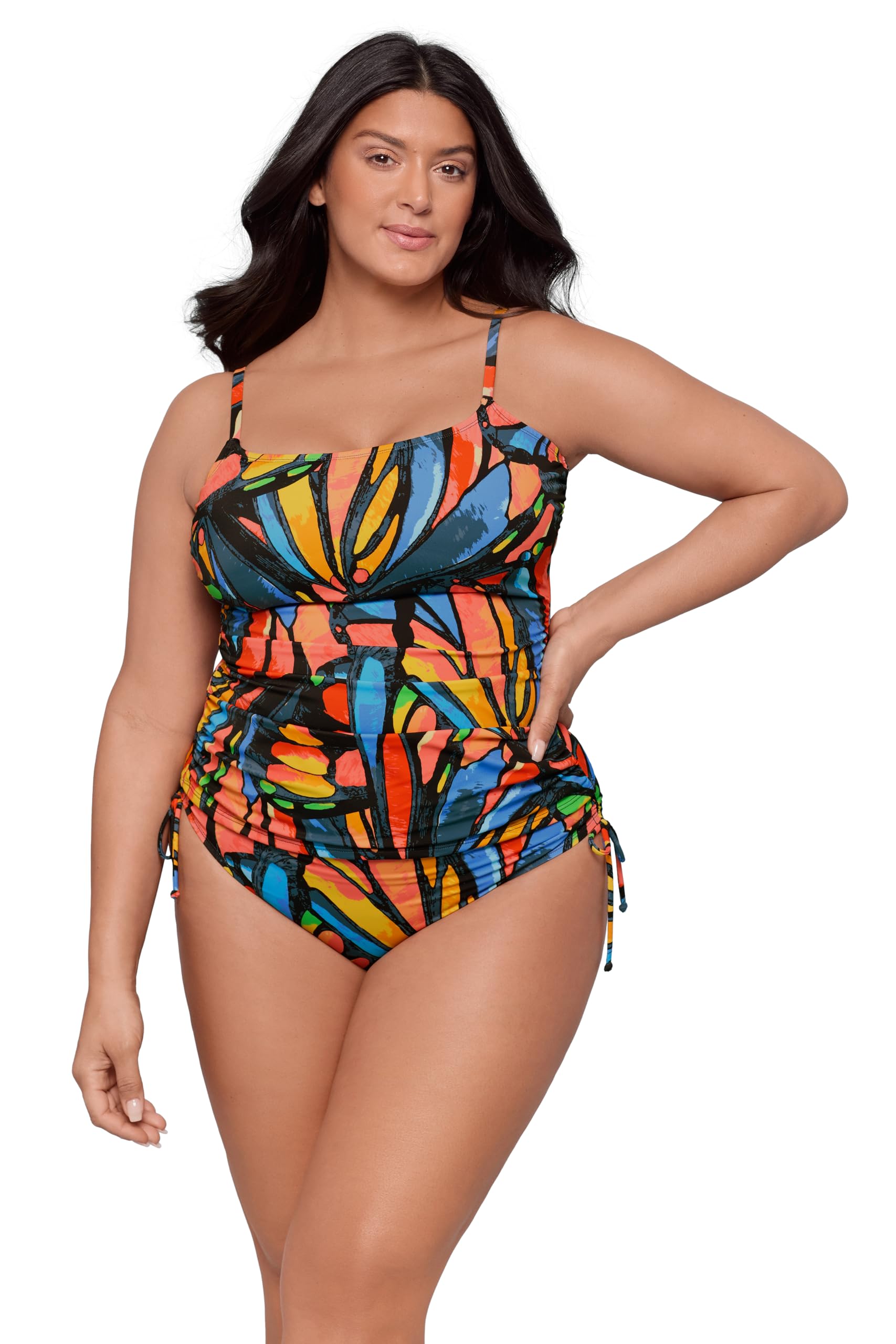 s3 swim Women's Smoothing Classic Shirred Scoop Tankini Top-picture-11