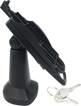 ENS Tailwind Pax S80 7" Latch and Key Lock Pole Mount Terminal Stand, Adhesive Installation, Black
