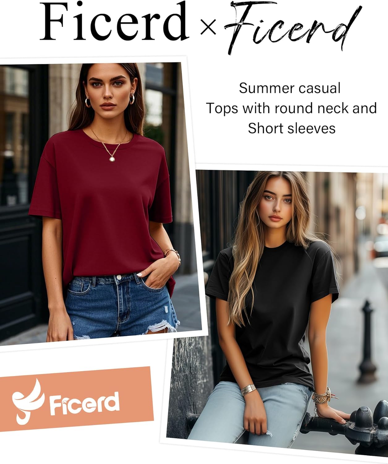 Ficerd Women's 3 Pack T Shirts Summer Casual Trendy Loose Fit Short Sleeve Crew Neck Tops Basics Workout Outfit Tee - Image 4