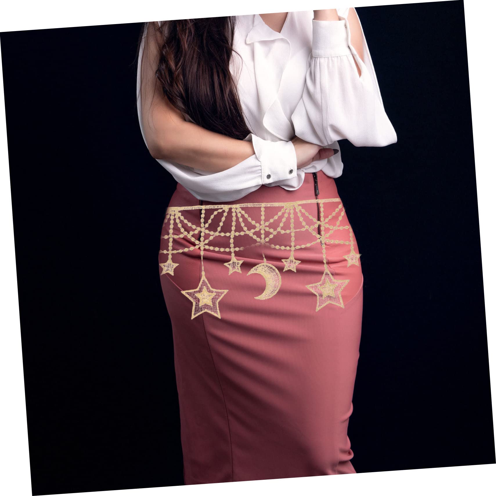 TEHAUX 4piezas Cinta De Encaje Diseño De Estrellas y Adorno Para Manualidades y Ropa Trim De Para Costura