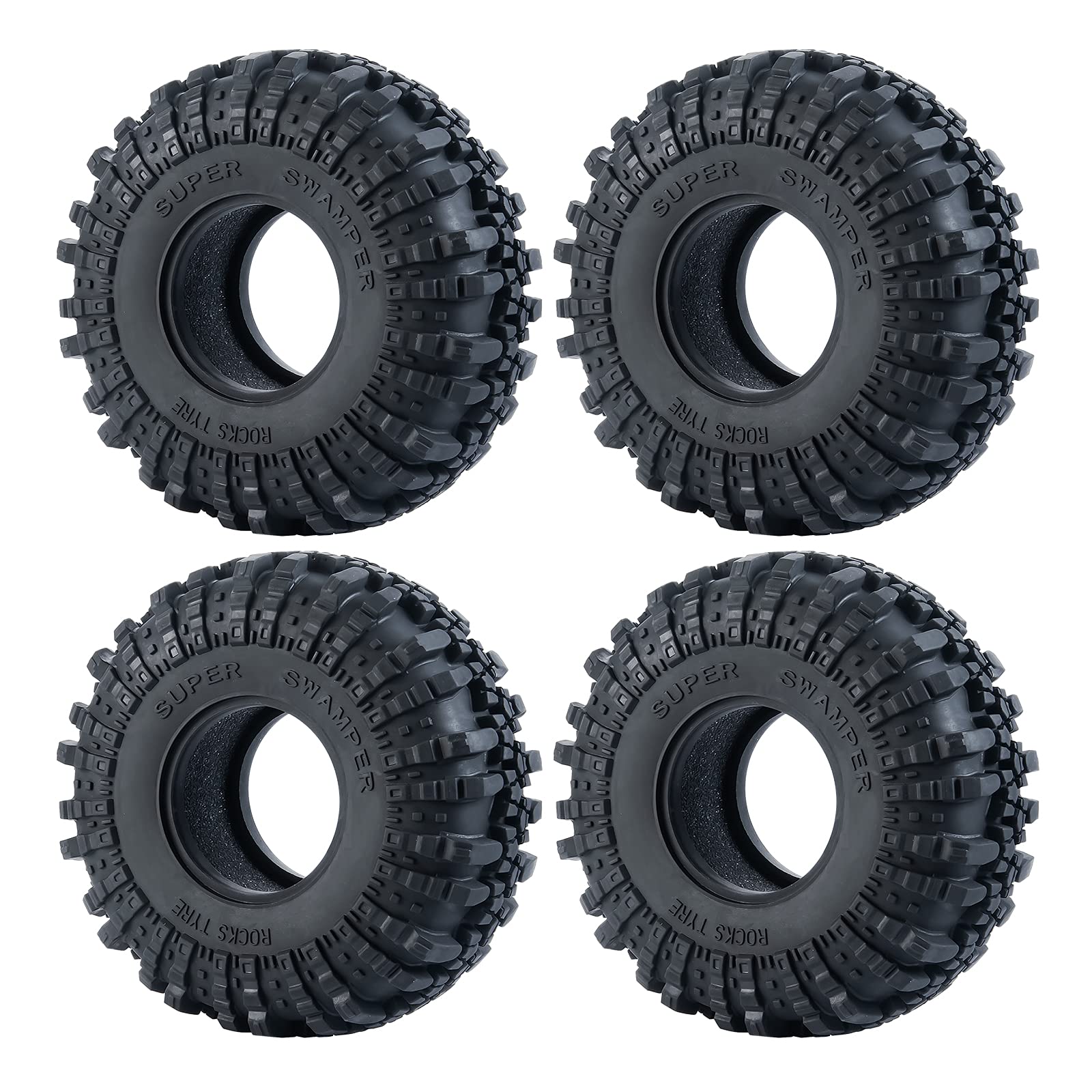 Runup 4 pezzi di cerchioni da 2,2 pollici, 137 mm * 49 mm di gomma per RR10 TRX4 Axial SCX10 II 90046 1/10 RC Rock Crawler Car