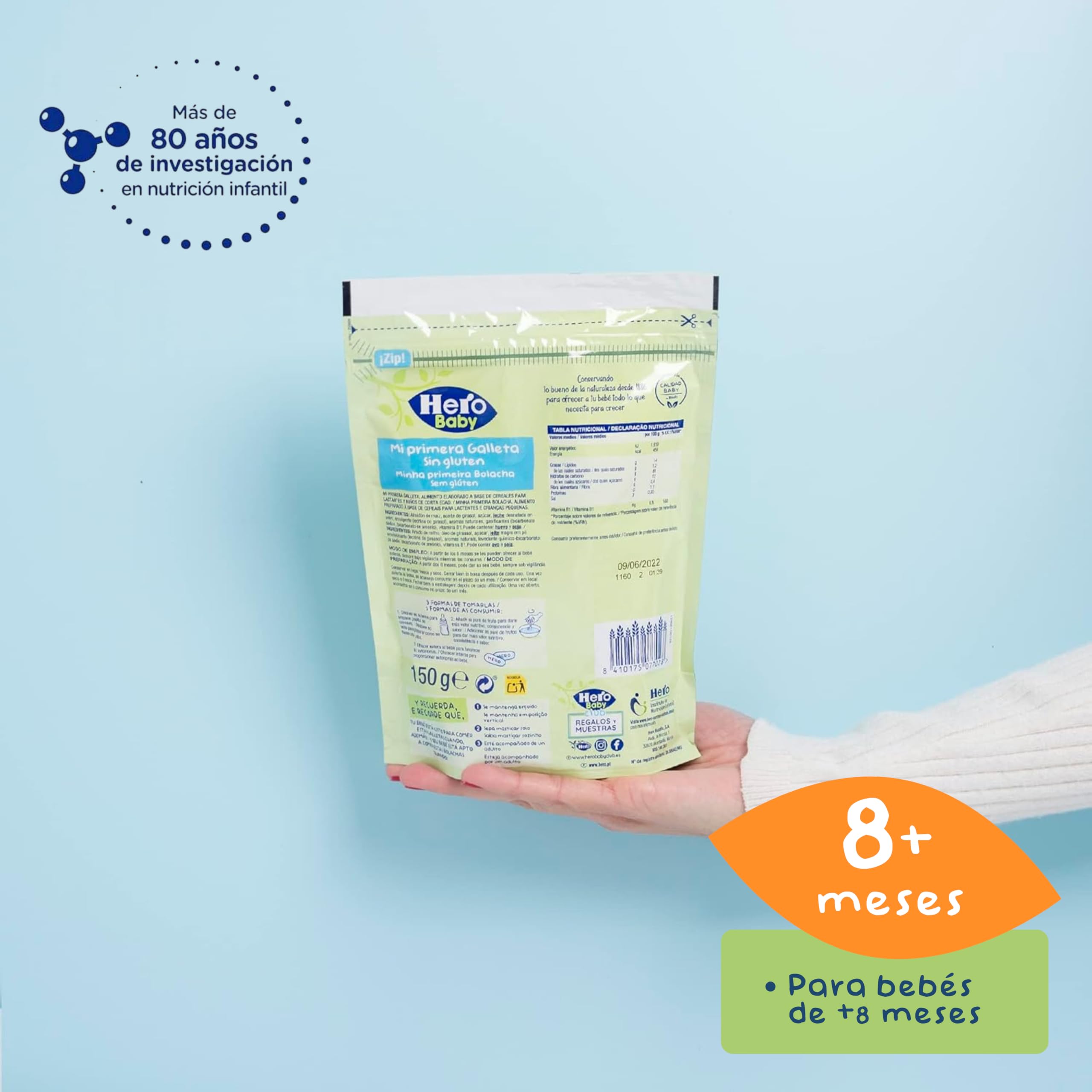 Hero Solo Mi Primera Galleta -Para Bebés a Partir de los 8 Meses - Pack de 6 x 150 g