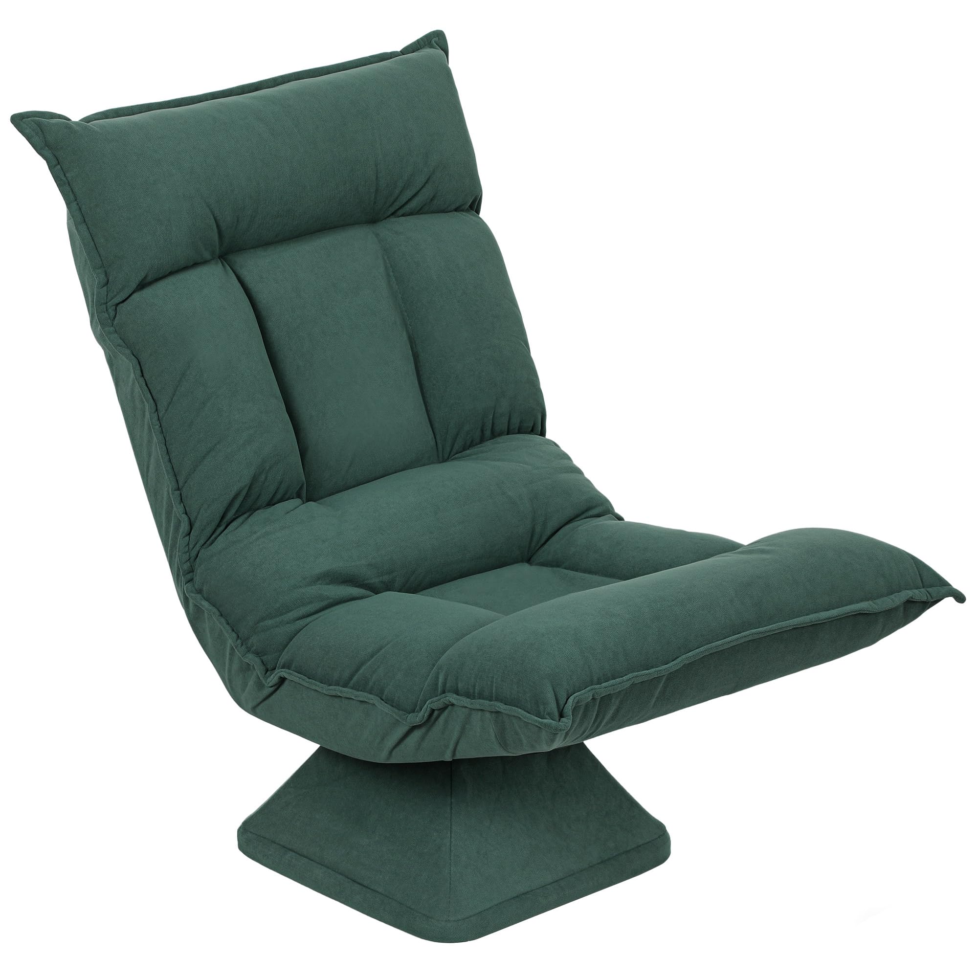 HOMCOM Chaise de sol, pivotante à 360 °, avec dossier réglable en 5 positions, pliable, pour méditation, salon, jeux et lecture, vert