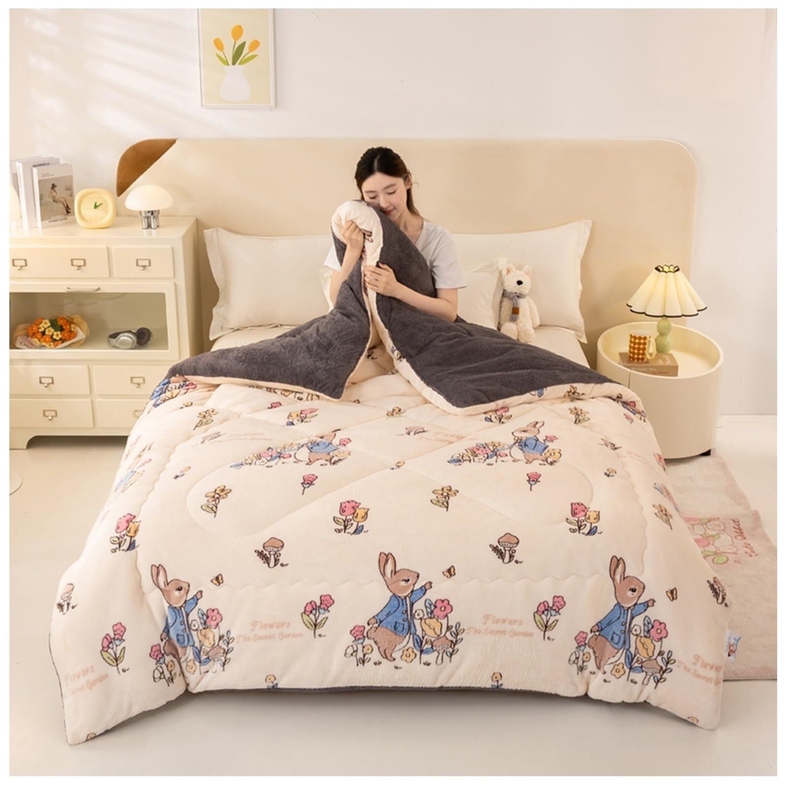 Super Soft Thickened Warm Lamb Quilt Winter Blanket, Breathable Fluffy Plush Double Sided Velvet Blanket for Cold Weather(Color9,150x200cm(3.5KG))