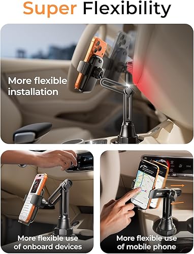 Miniatura 5 de LISEN Upgraded Version Cup Holder Phone Holder 360° Adjustable Long Neck Car Phone Mount Golf Cart Phone Holder, Valentines Day Gifts for iPhone 17