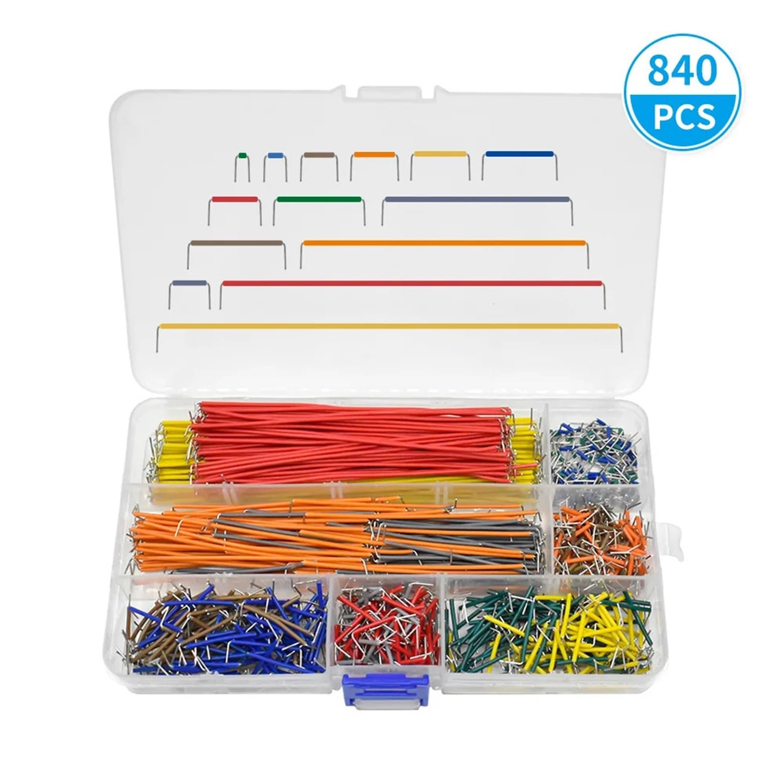 Kit Cavi Jumper for breadboard Senza Saldatura a Forma di U - 140/560/840 Pezzi con pinzette antistatiche ESD-10 for circuiti PCB(560pcs)