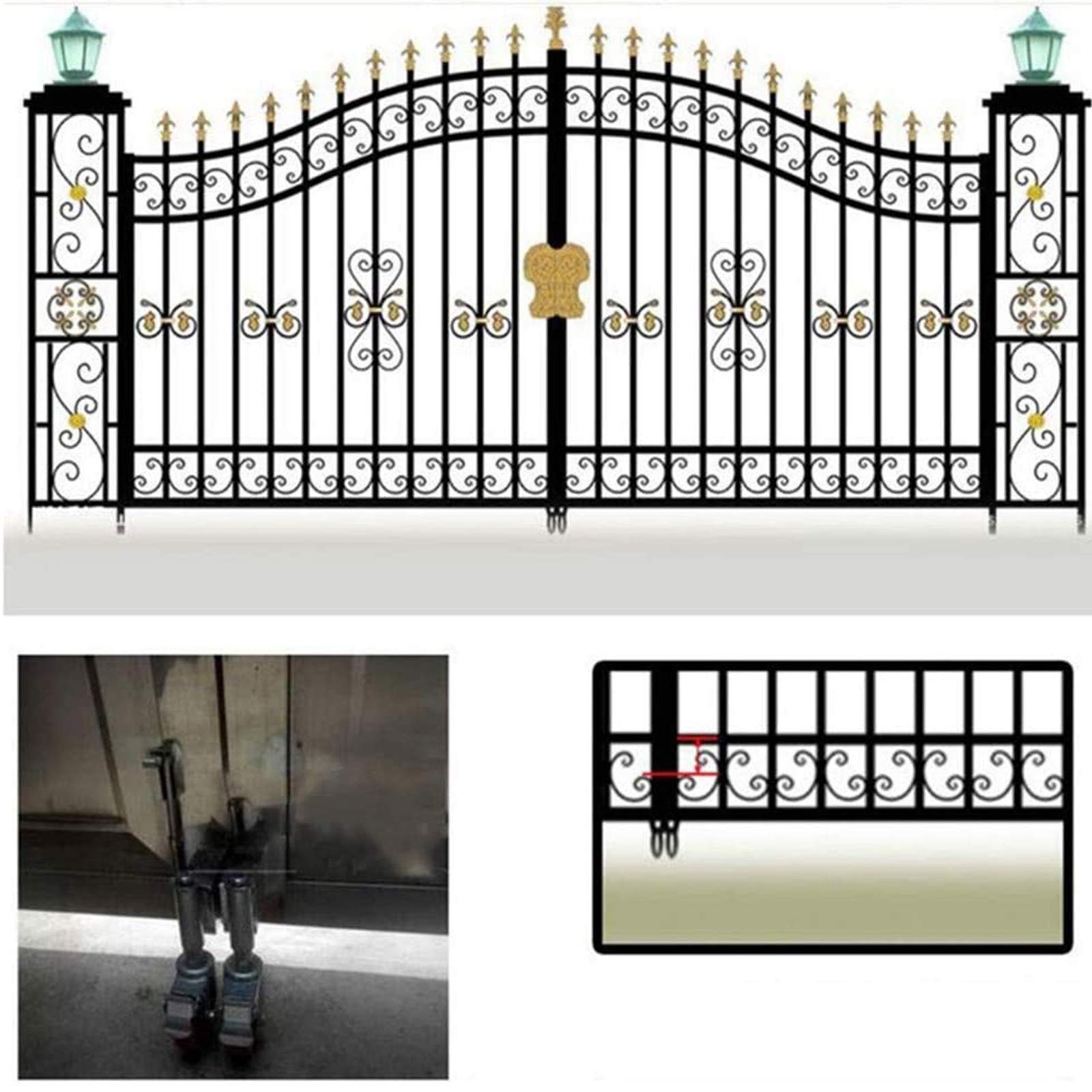 Ruedas giratorias con Freno de Alta Resistencia, Ruedas giratorias de 2" con Amortiguador, para Puertas de Metal o Madera, Altamente escalables a 60 mm, Capacidad de Carga de 70 kg (Nylon).