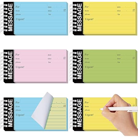 Amazon.com : 4 Pcs 2 Part Carbonless Phone Message Book Spiral Bound ...