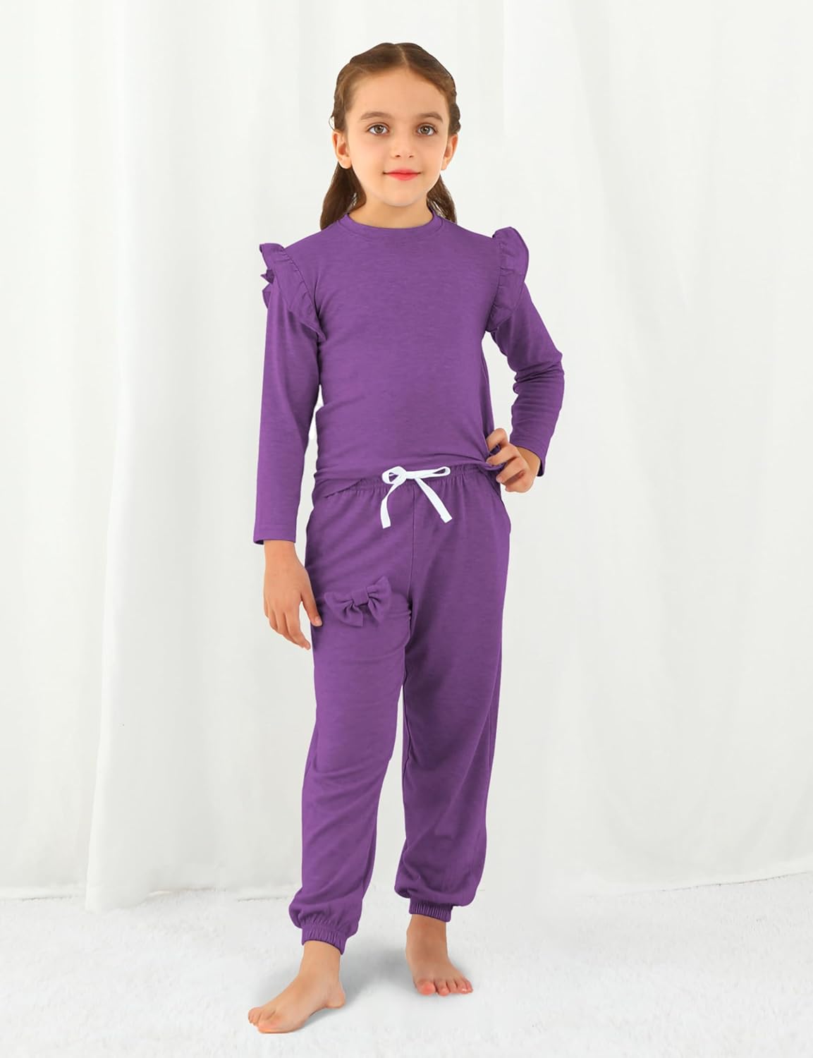 Jimonda Kids Girls Long Sleeve Tops and Pants with Pockets Clothing Set 2 Piece Outfits Tracksuit Outdoor Sweatsuit Sets - Image 6