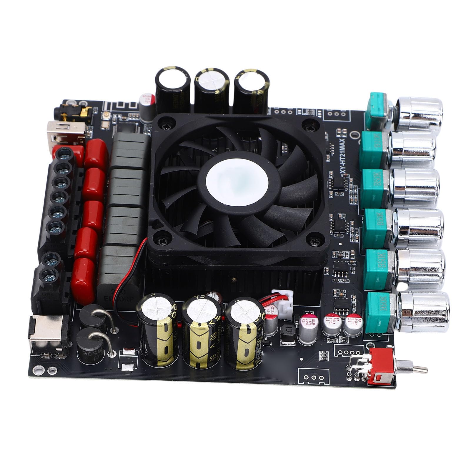 Scheda Amplificatore Audio Bluetooth a 2.1 200Wx2 + 400W Modulo Amplificatore Audio Home Theater con Regolazione Tono Hi Lo per di Altoparlanti