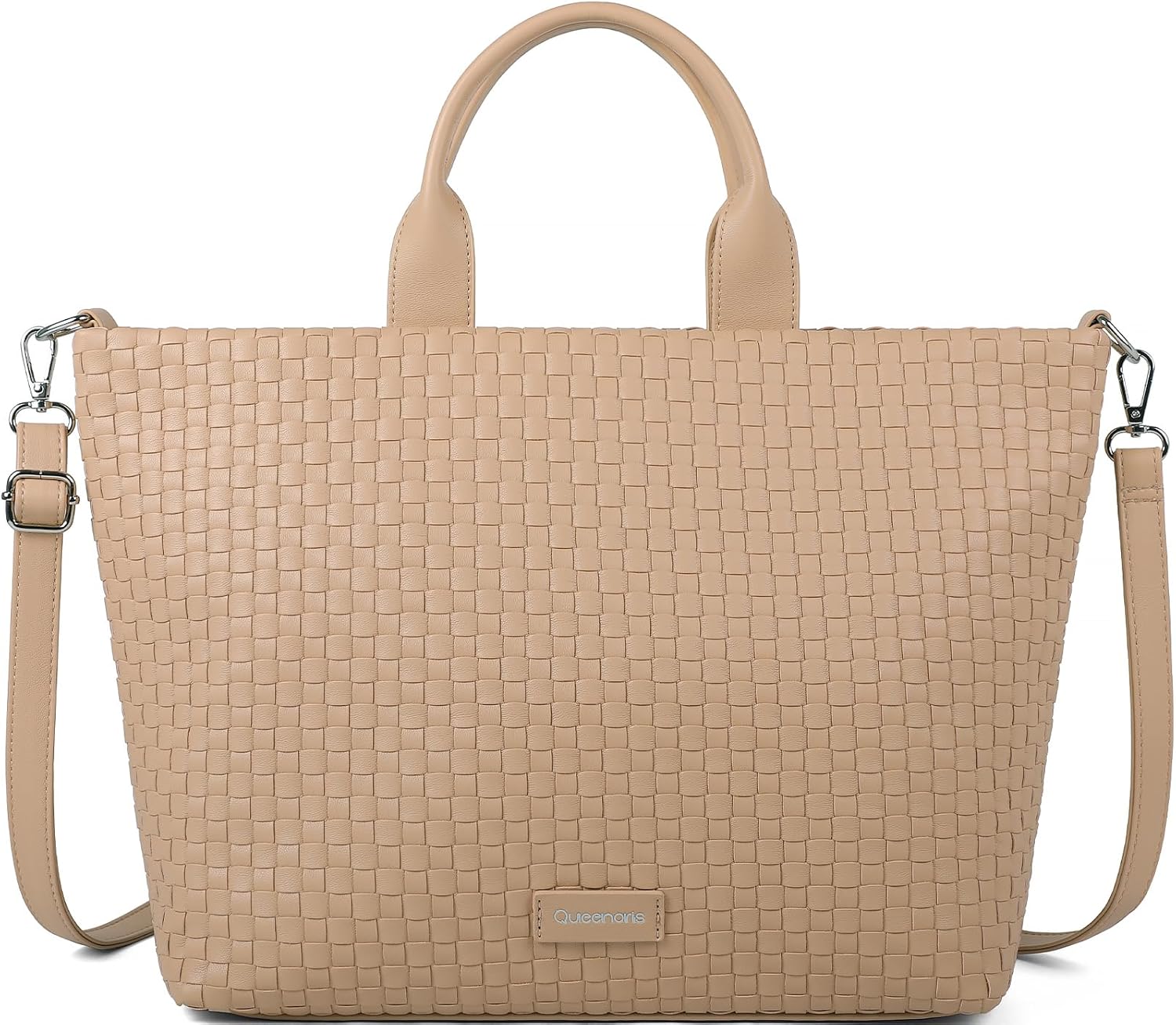 Queenoris Woven Bag for Women, Vegan Leather Tote Bag Summer Beach Fashion Shopper Handbag and Purse Handmade Crossbody Bag | WOVEN, TOP HANDLE, CROSSBODY, LARGE CAPACITY, VEGAN LEATHER, HANDMADE