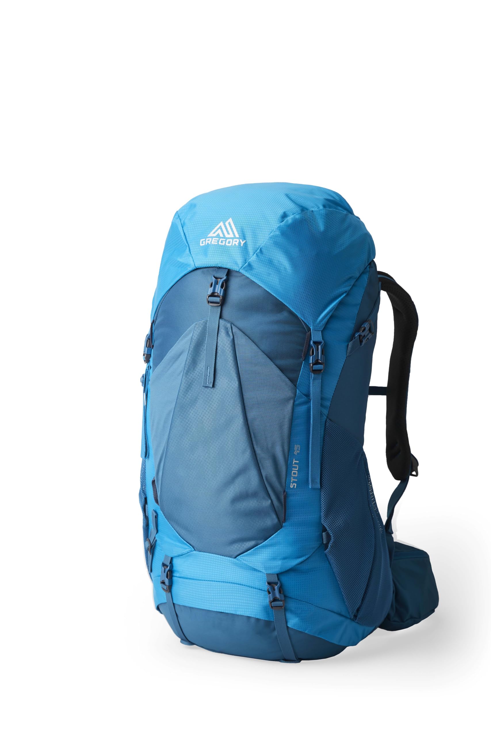 Gregory Trailflex - Stout 45 - Backpacking Backpack, 69 cm, 45 L, 1.34 KG, Backpacking Pack with Adjustable Fit for Men, Hydration Compatible, Rain Cover Included, Blue (Compass Blue)