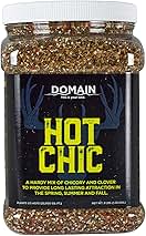 Domain Outdoor Hot Chic Food Plot Seeds for Deer, Chicory - 2 Varieties of Clover, Great to Plant in Spring or Fall, Hardy Mixture of PH Tolerant Perennials, Can Last Several Years, 1/2 Acre