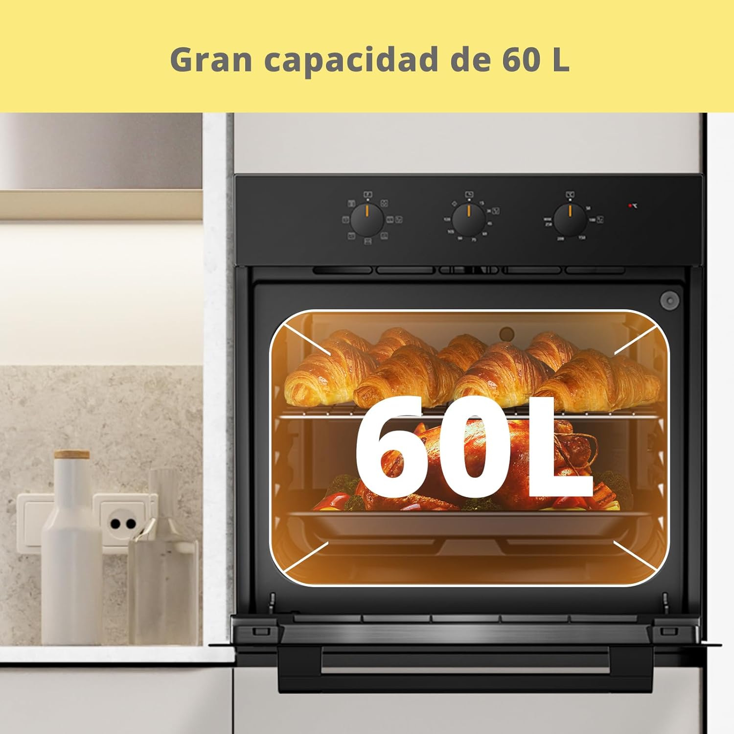 Diagram showing 7 cooking functions of the oven