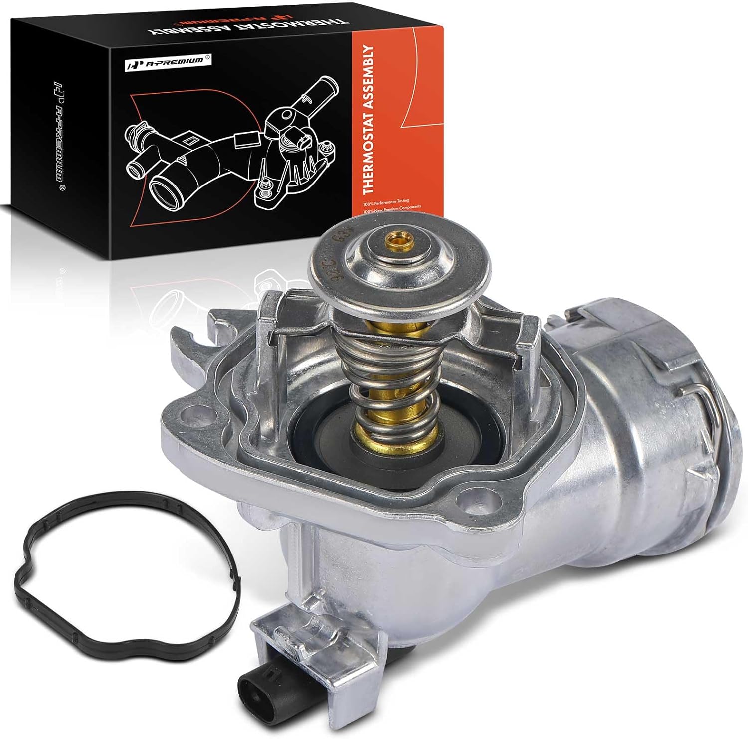A-Premium Engine Coolant Thermostat Housing Assembly with Sensor Compatible with Mercedes-Benz E320 2007-2009, E350 2013, R350 2013, Sprinter 2500 3500 3500XD & Freightliner Sprinter 2500 3500 3500XD