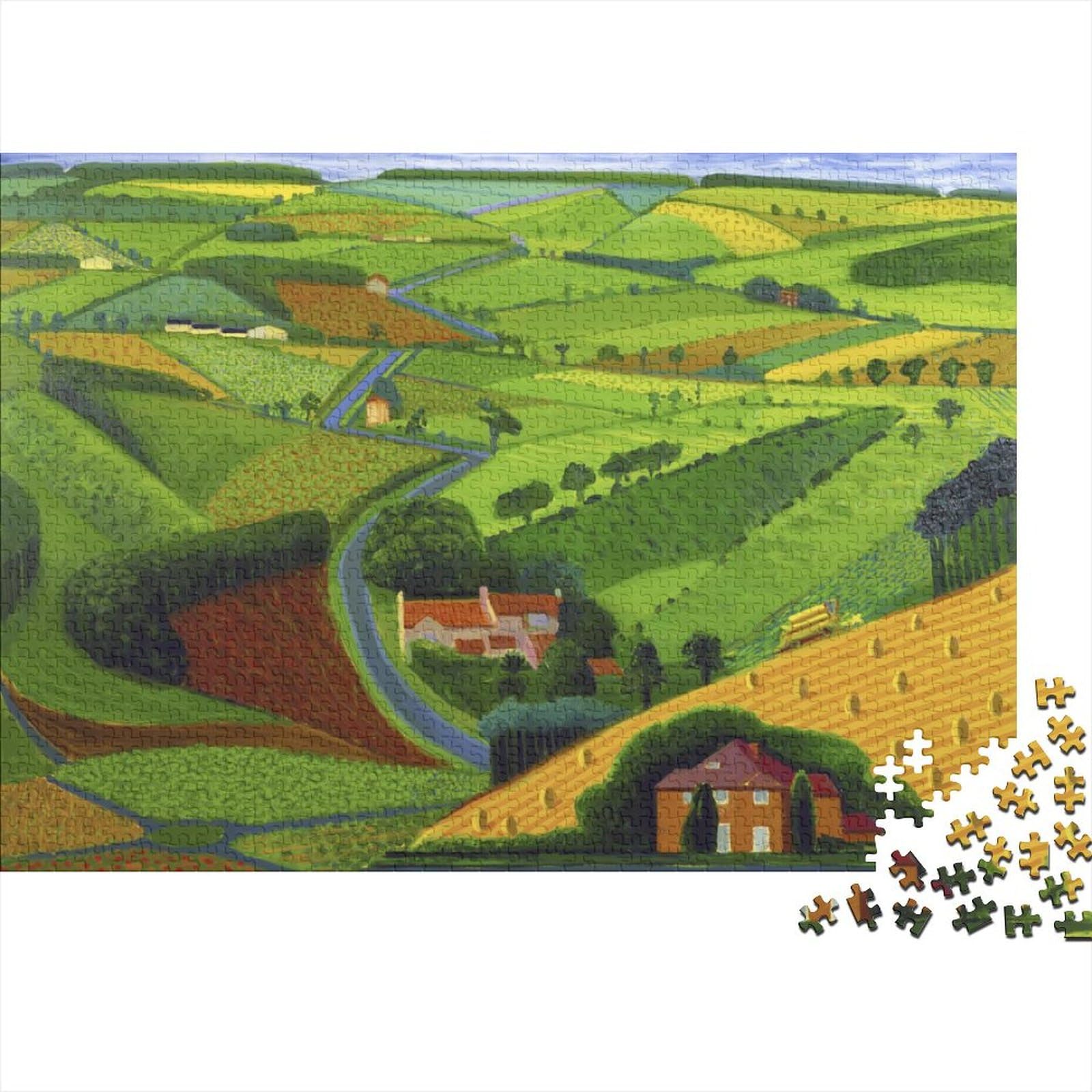 David Hockney Jigsaw World Famous Paintings Wooden Puzzle 1000 Piece Fine Art Jigsaw Puzzles Fun Oil Painting Jigsaws Puzzles 1000 Pieces for Adults Gifts, Home Decoration