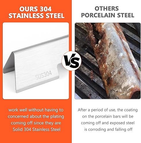 Miniatura 4 de QuliMetal Barras aromatizantes SUS304 7636 para Weber GS4 Spirit II 300, Spirit E-310, Spirit II E-310, Spirit 300 Series Parrillas de gas con