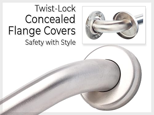 Miniatura 4 de Barra de agarre para bañera ducha  1.5 pulgadas de diámetro  Escaleras cama inodoro baño  asistencia de soporte y barandilla de seguridad  acero