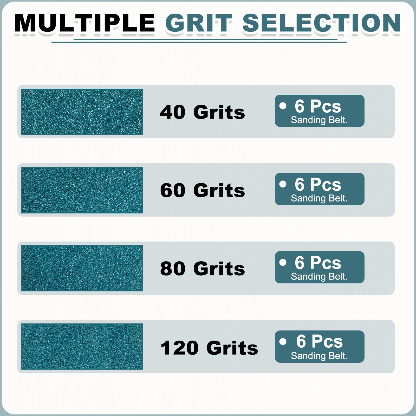 sourcing map Nastri abrasivi da 100 mm x 915 mm, 24 pezzi, grana 40/60/80/120, con zirconia, per lavorazione del legno, lucidatura dei metalli, affilacoltelli
