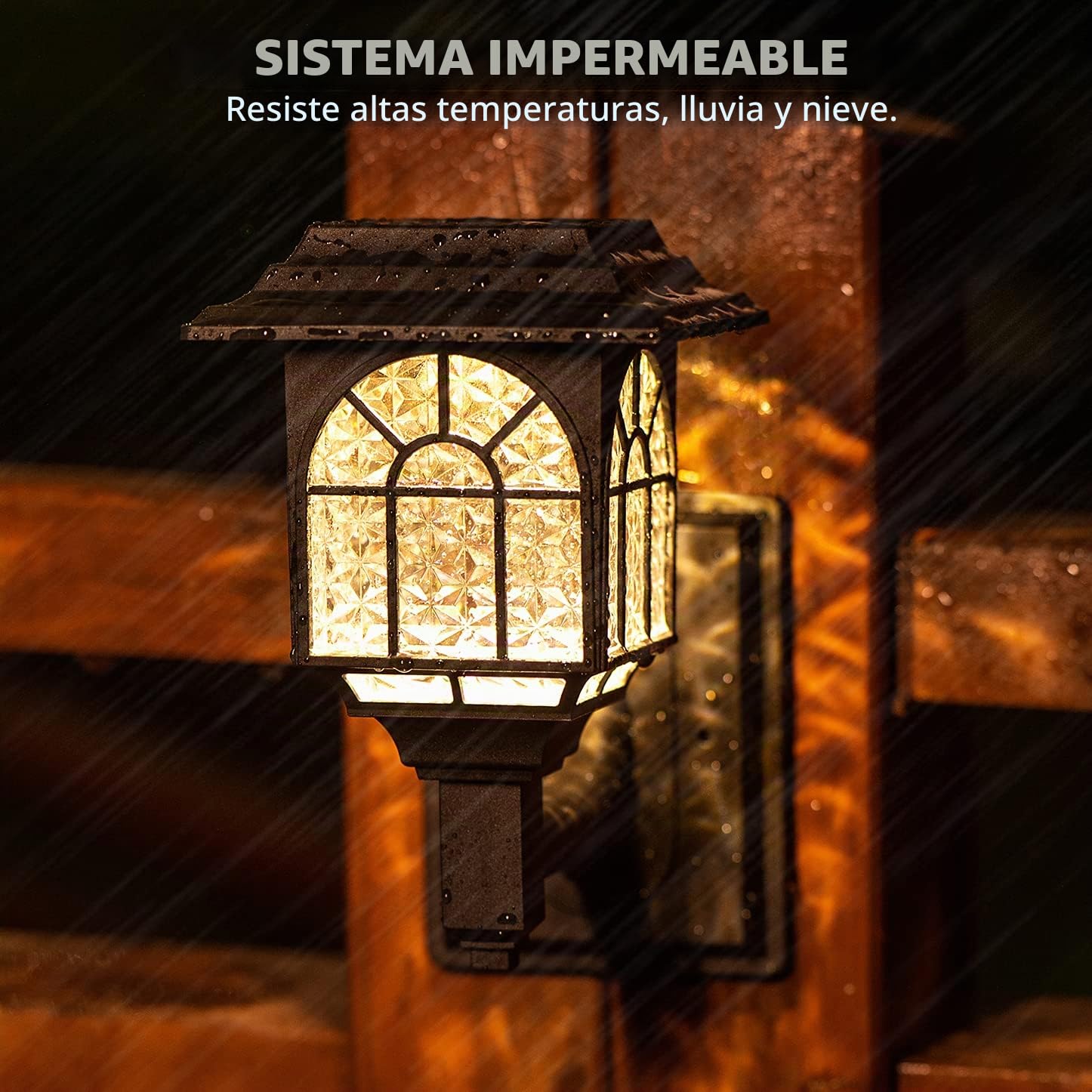 LeiDrail Luz Solar Exterior Focos LED Solares Impermeable Aplique Lámpara para Jardín Patio Entrada Garaje Terraza - 4 Paquetes