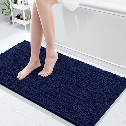 Arotive - Alfombra para el baño de felpilla, extrasuave, gruesa, absorbente, peluda, antideslizante, lavable en lavadora, apta secadora, afelpada,