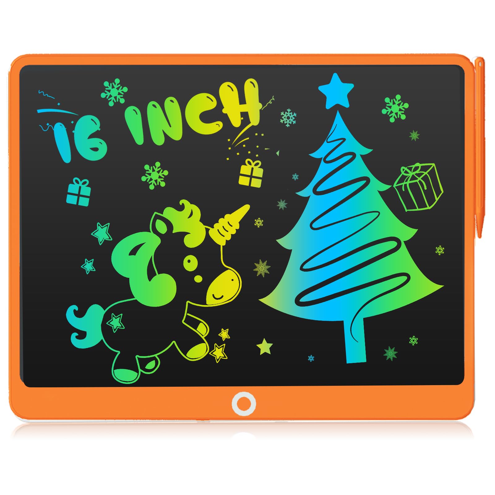 LEYAOYAO LCD Writing Tablet for Kids, 16 Inch Colourful Doodle Board Drawing Pads, Learning Educational Toys Christmas Gifts for 3 4 5 6 7 Years Old Girls Boys (Orange) — image 1