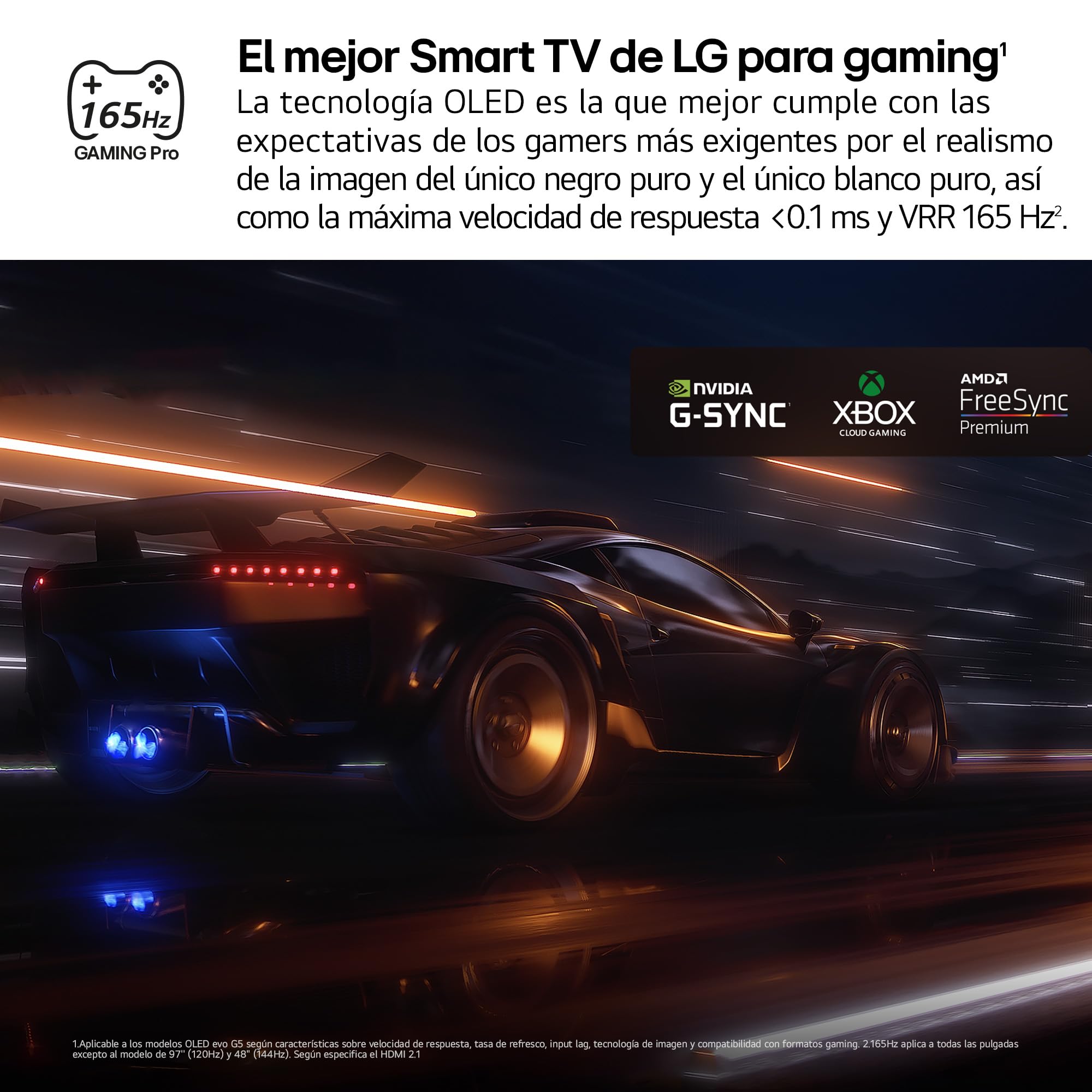 LG OLED65G54LW - TV 65", OLED EVO 4K, Smart TV AI G5, WebOS 25, Super Upscaling, Dolby Vision y Dolby Atmos, AMD FreeSync, Alexa/Google Assistant, Negro