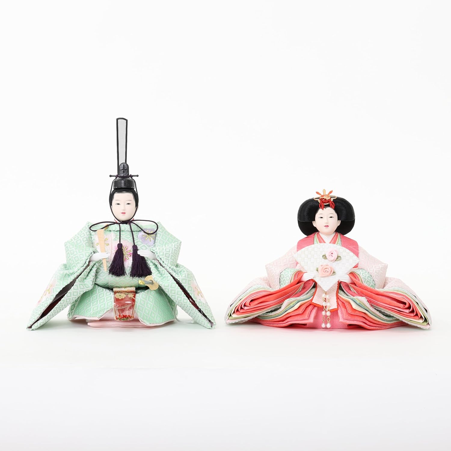 Authentic Japanese Hina Matsuri Emperor & Empress Doll Set by Fujiki Crafts – Handcrafted Imperial Court Display for Girls' Day, Traditional Silk Heirloom Decor in Kiribako