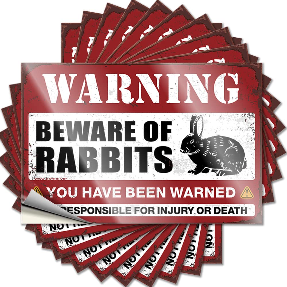 Decals Spicy Stuff for Bedroom Waterproof - Beware of Rabbits Designer Self Adhesive Decal for Cruise Use(6X9CM)