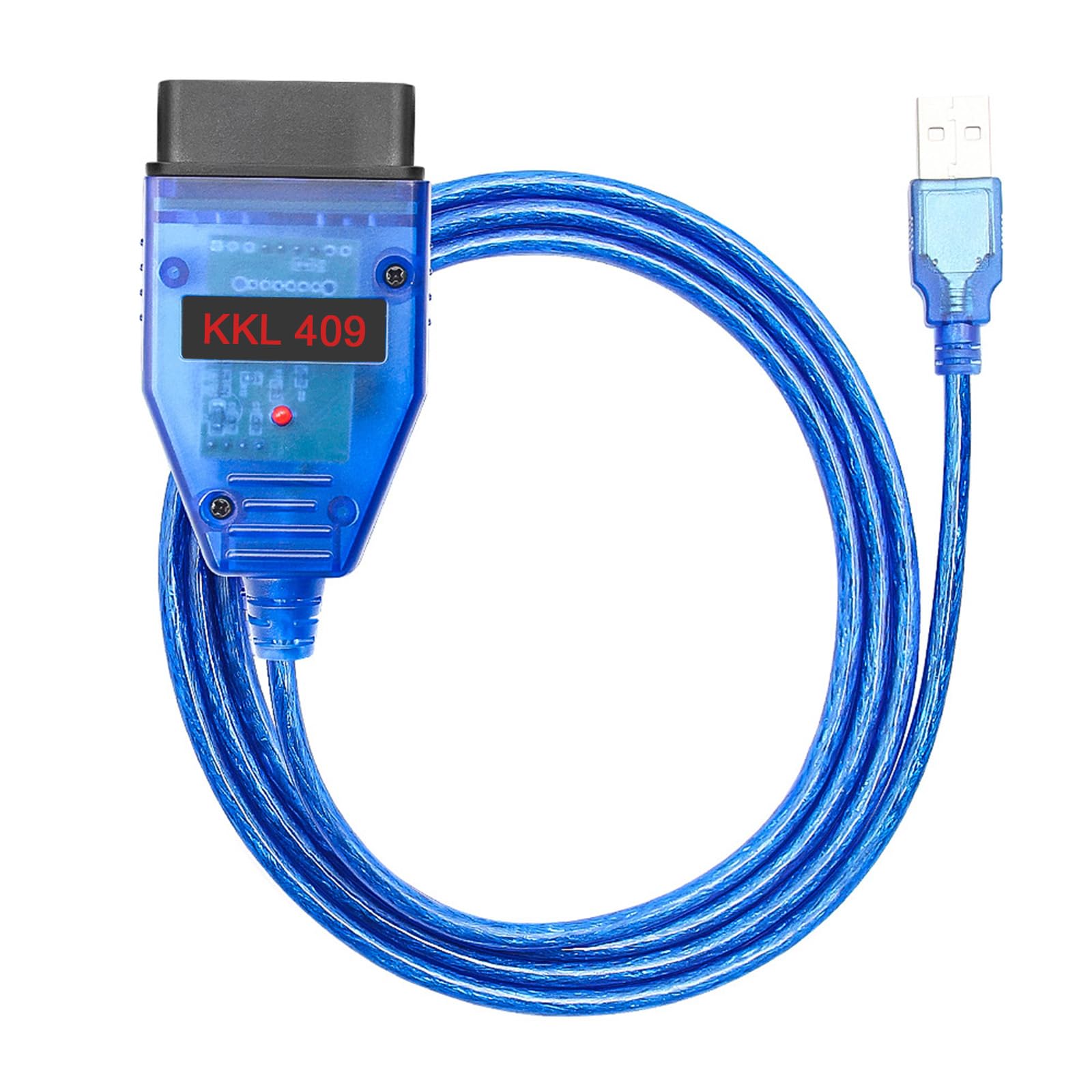 KKL 409 cavo USB con Chip originale FTDI FT232RL adatto per V-w,Volk-s,Audi,Seat,Skoda veicoli dal 1996 oltre,OBD2 per strumento di scansione ECU auto per software diagnostico V A G-COM Windows XP