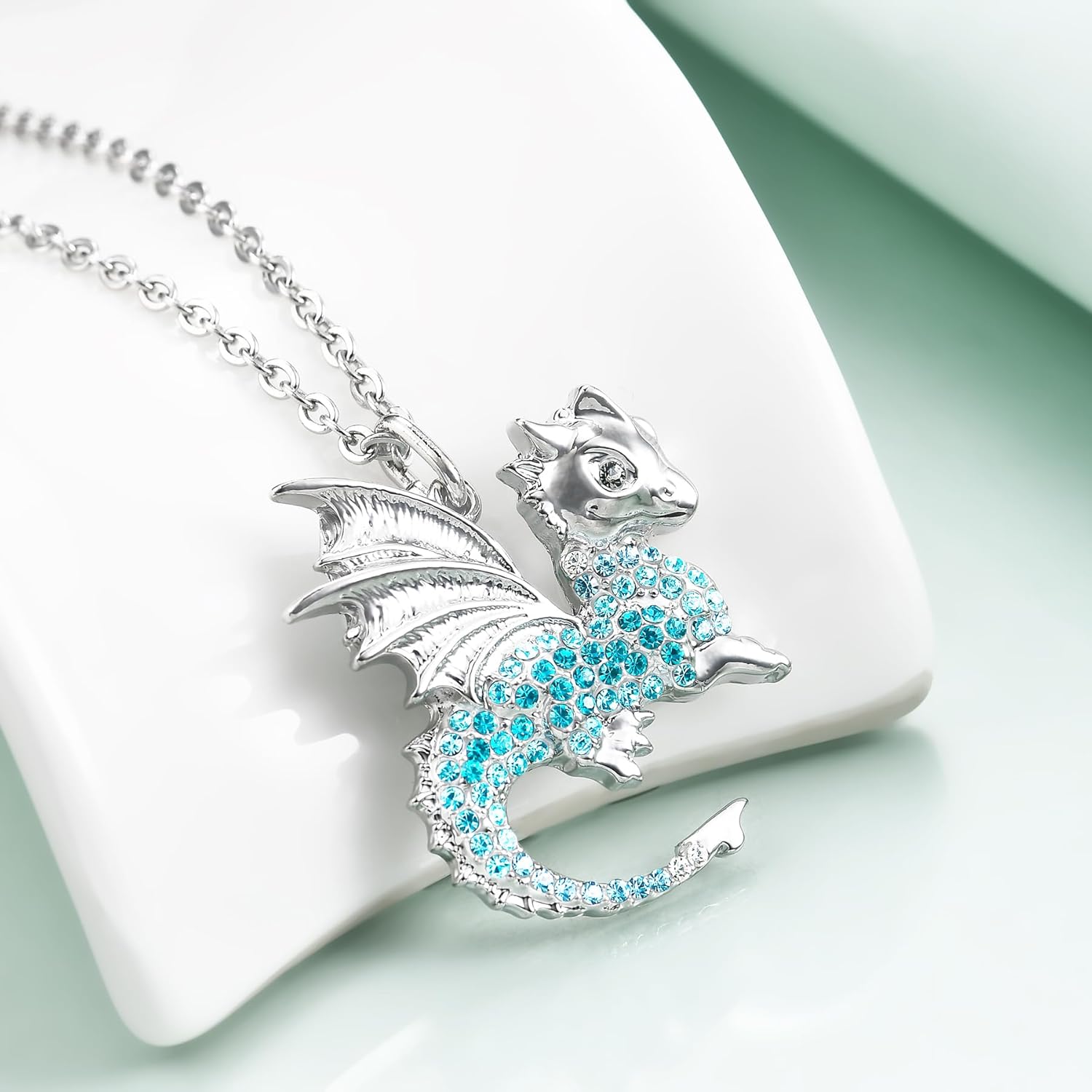 luomart Dragon Dinosaur Necklace Birthday Gifts for Girls,Dragons Dinosaurs Pendant Necklaces Jewelry for Women - Image 2