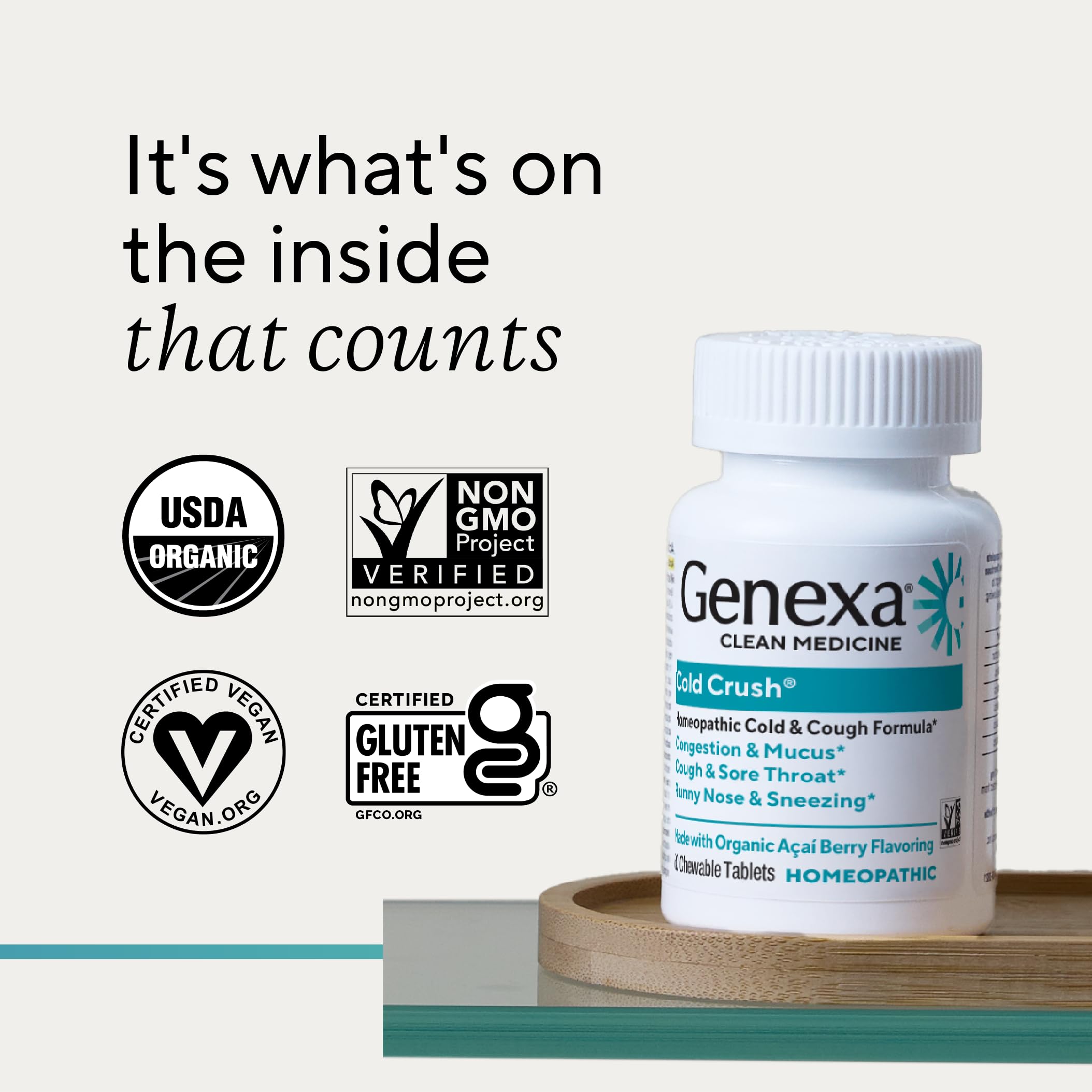 Genexa Cold Crush, Drug Free & Made Clean, 60 Chewable Tablets for Adults — Amazon image 7