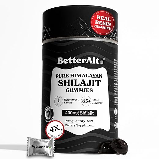 Better Alt Pure Himalayan Shilajit Gummies with 100% Shilajit |High Potency Gold Grade| 60 Gummies for Energy Boost & Immune Support, 75%+ Fulvic Acid| Travel Friendly - Tamarind Flavor