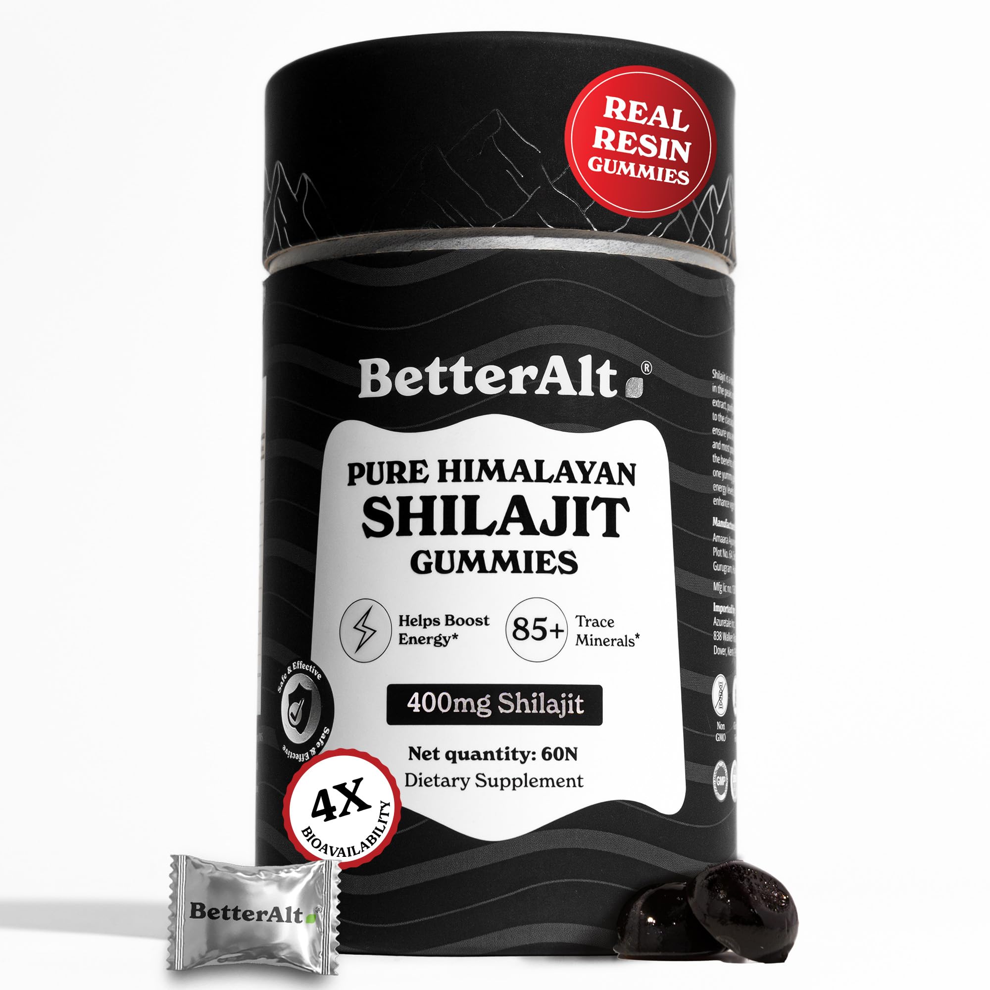 Pure Himalayan Shilajit Gummies with 100% Shilajit |High Potency Gold Grade| 60 Gummies for Energy Boost & Immune Support, 75%+ Fulvic Acid| Travel Friendly - Tamarind Flavor