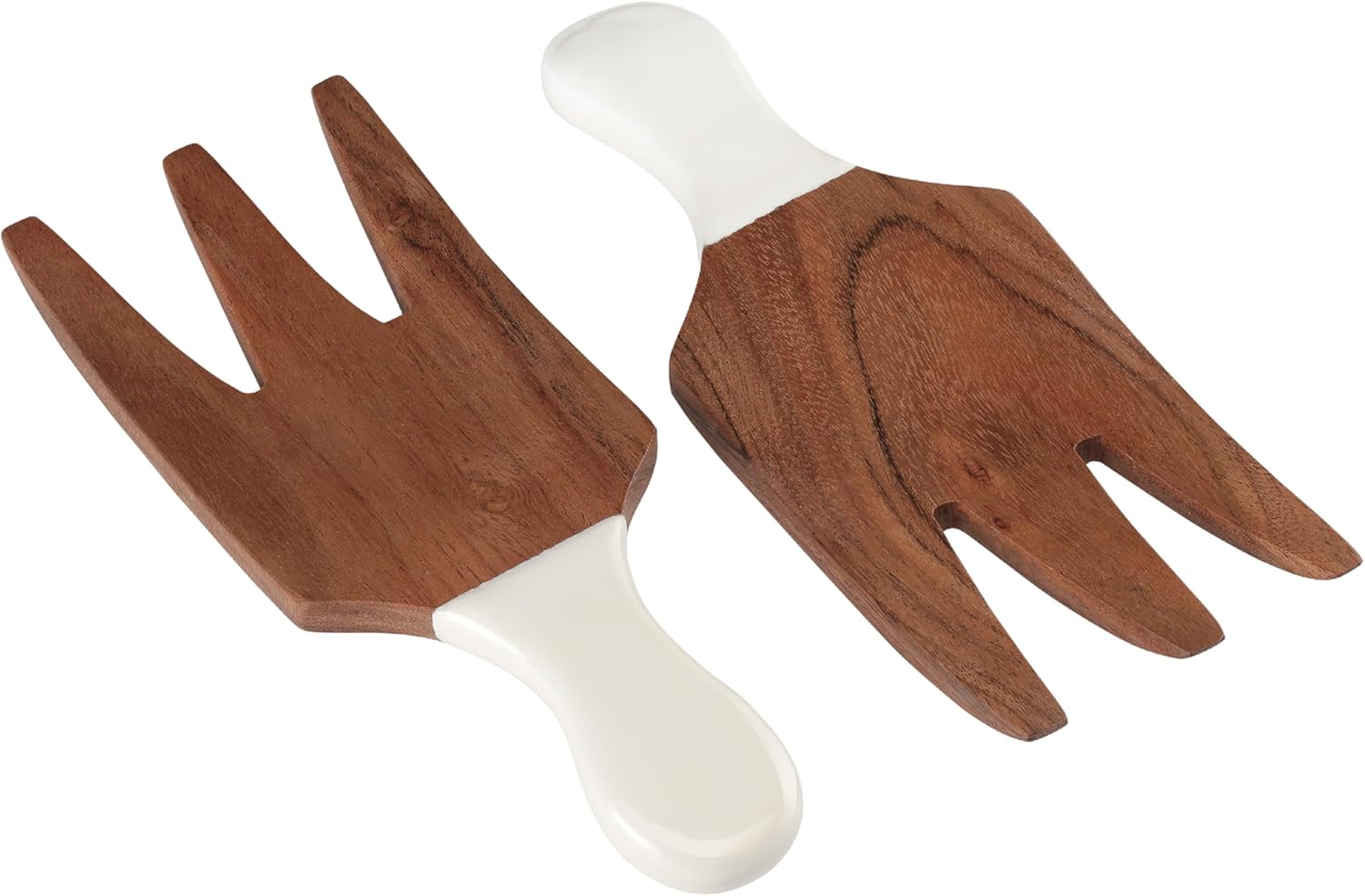 Folkulture Salad Hands or Set of 2 Acacia Wood Salad Servers, Salad Tongs Set, Salad Claws, Salad Fingers for Serving Salad Mixes, Pasta, Fruit 3.25 X 8.25 Inch (White) Folkulture Salad Hands or Set of 2 Acacia Wood Salad Servers, Salad Tongs Set, Salad Claws, Salad Fingers for Serving Salad Mixes, Pasta, Fruit 3.25 X 8.25 Inch (White)