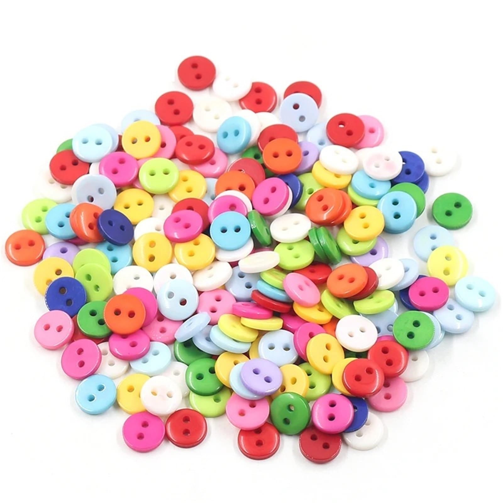 Knöpfe, Knöpfe, 500 Stück, rund, Kunststoff, 2 Löcher, mehrfarbig, 4 mm, DIY, Basteln, Nähen
