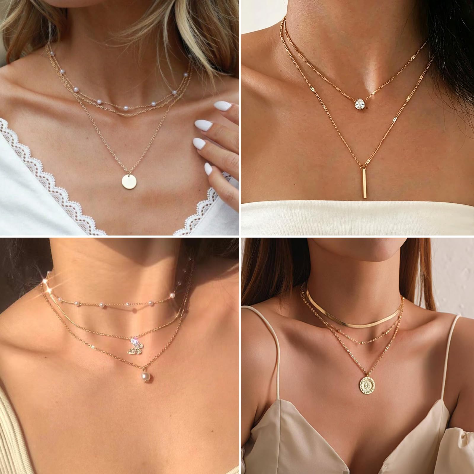 60 Pcs Parure Bijoux Femme Or, Bracelet Ensemble Bijoux Ensemble Bijoux, Boucle D'Oreille Bracelet Collier Perle Zircon Cubique CréOles Boucles D'Oreilles Pour Femme Fille Cadeau Bijoux