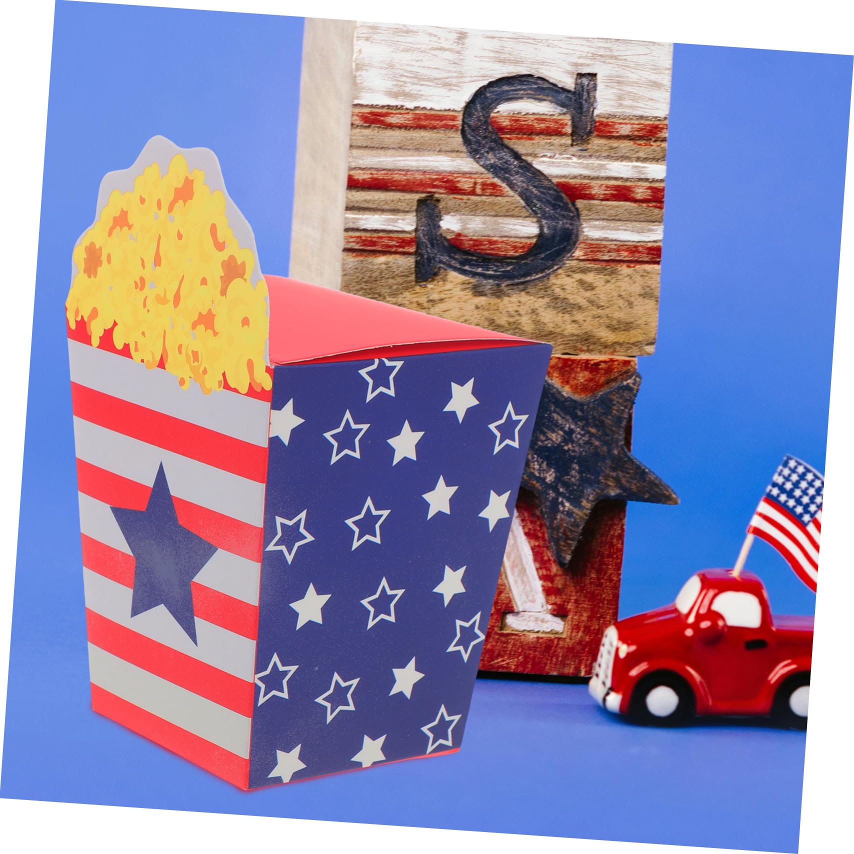 Warmhm 90 Stck. Teiliges Popcorn Box mit Design Papierschachteln für Popcorn Snacks und Süßigkeiten Vielseitig Einsetzbar für Independence Day Partys und Filmabende