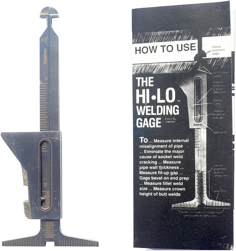 CrazyEve HI LO Welding Gauge Test Ulnar Weld Gage Height Vernier Calliper Dual Marked Metric and SAE Imperial