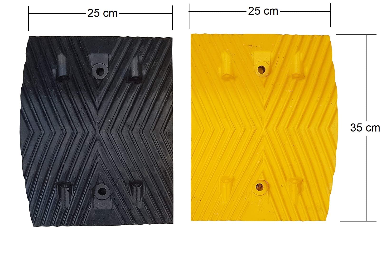 Rallentatori Stradali In Gomma - Coppia 50x25x3.5 Cm Nero/Giallo Per Traffico - Foto 10
