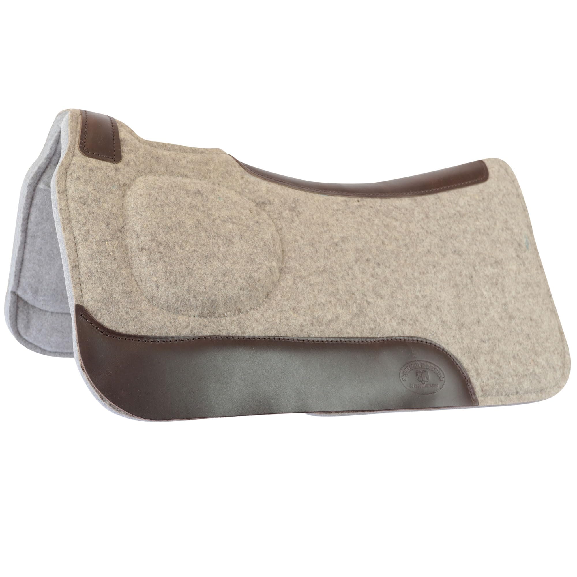 Sottosella Feltro Silver Horse Inserti Cuoio, Morbido e Resistente, Indispensabile per Proteggere Il Cavallo da Traumi e Shock Eccessivi