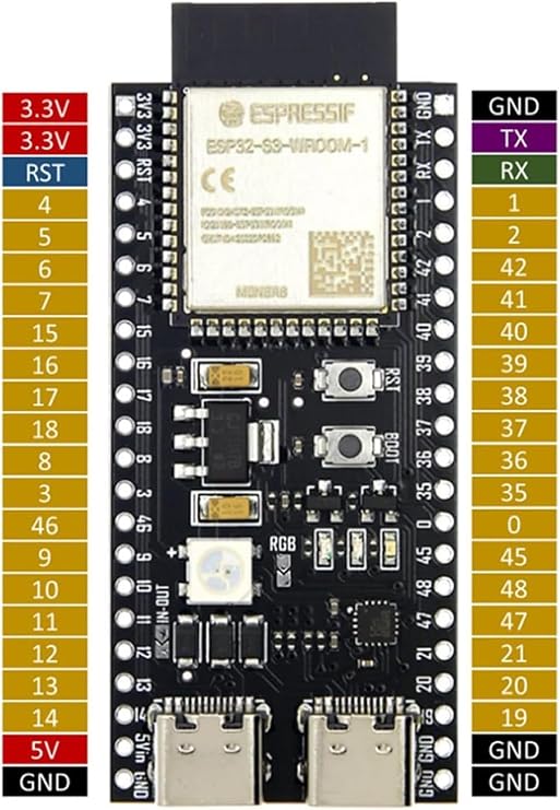 Alcatronik ESP32-S3-DevKitC-1 N16R8 Wifi Bluetooth 5 Module Development Board ESP32-S3-N16R8 32 بت ثنائي النواة