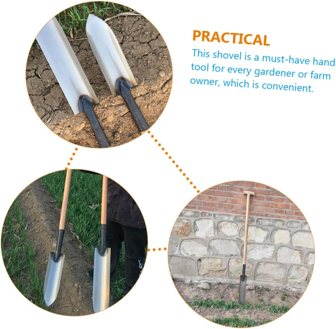 Heavy Duty Steel Garden Shovel for Digging and Transplanting Long Handle for Weeding Outdoor Use Sturdy and Practical Gardening Tool