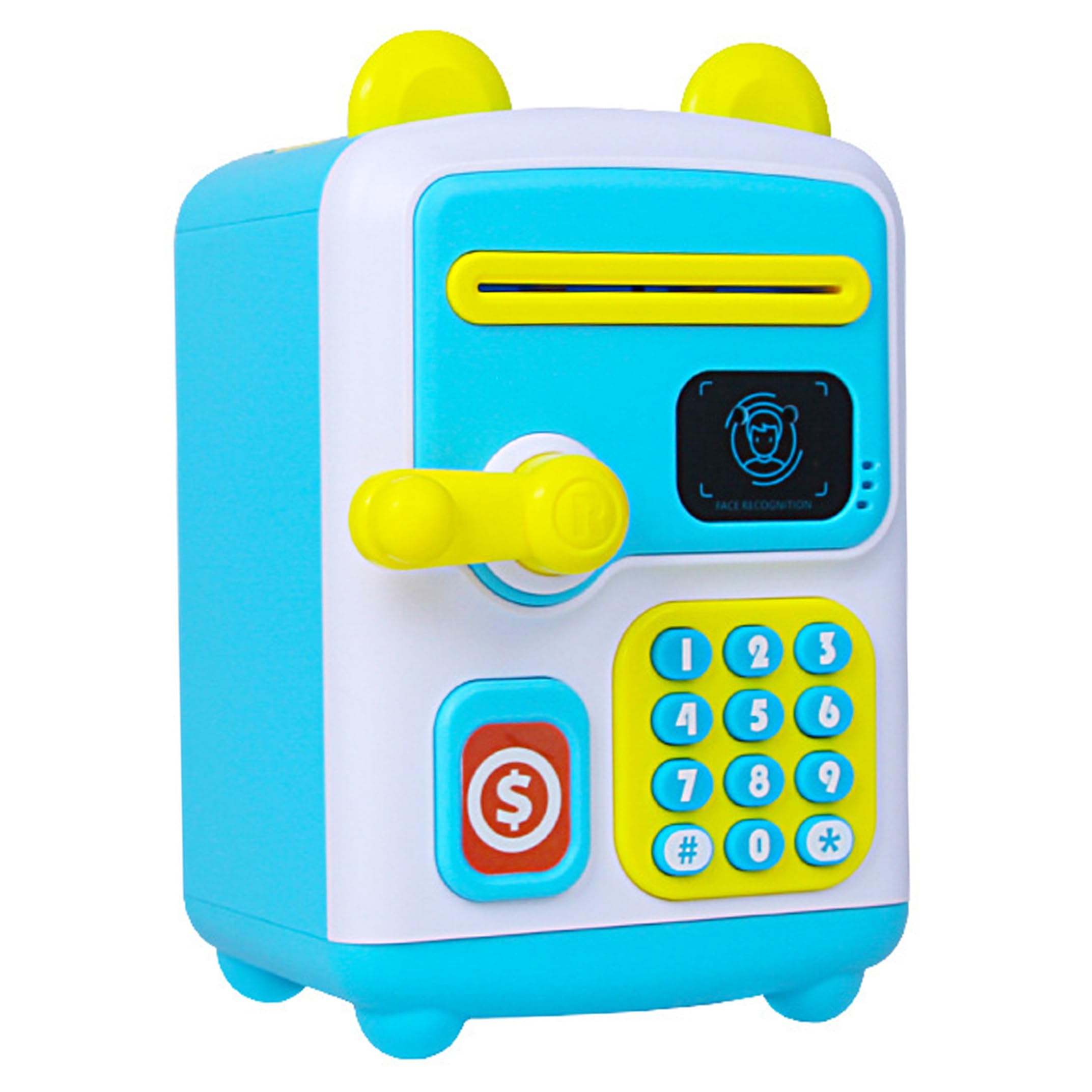 Money Banks, ATM Piggy Bank, Auto Scroll, Blue, for Kids 3+