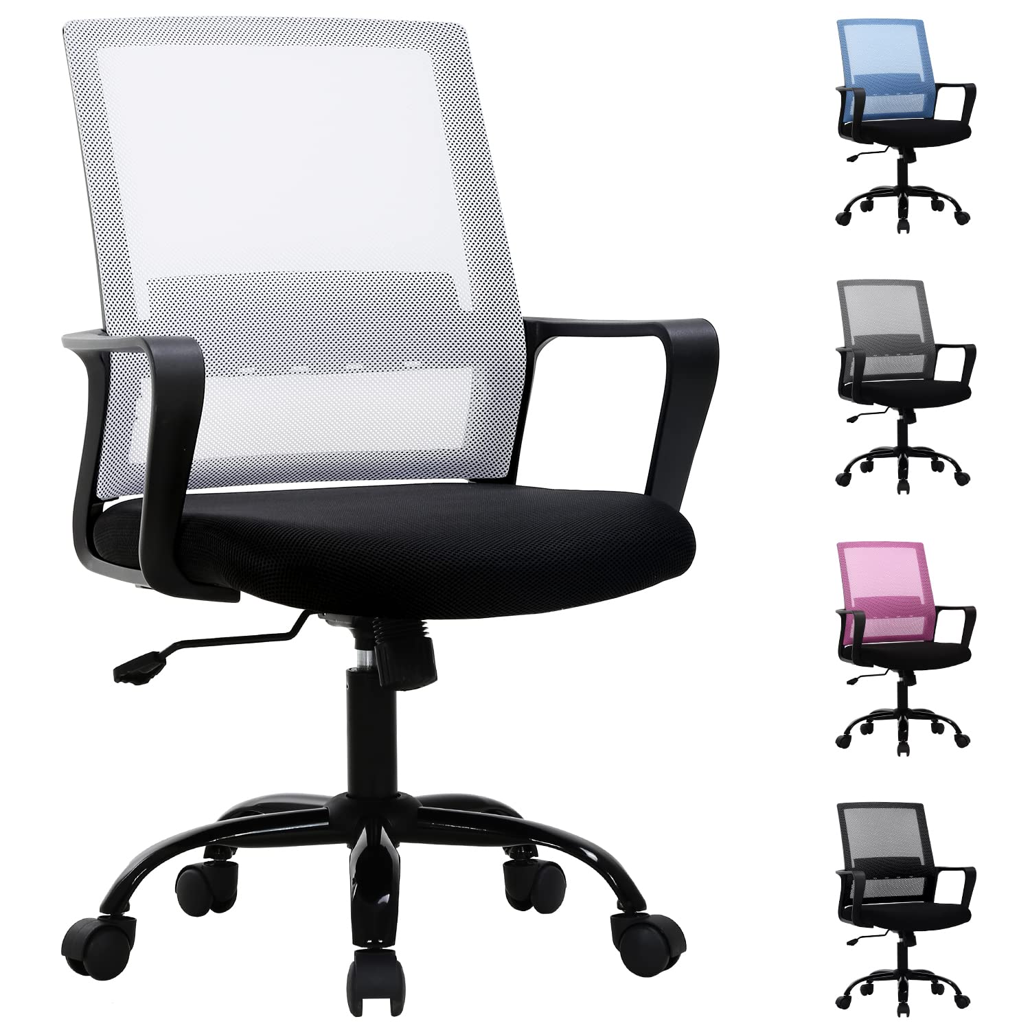 Pazidom Home Office Mesh Desk Work Computer Chair with Arms White