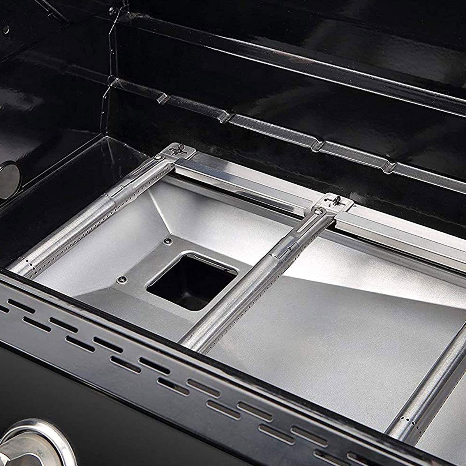 Well Grill Quemador Universal para Parrilla de Gas, Tubo de Quemador de Acero Inoxidable, Pieza de Repuesto para Barbacoa Weber, Uniflame, Ajustable de 35,5 cm a 48,3 cm (Cola Redonda)
